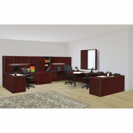 LEGACY Corner Desk, 72" D, 71" W, 29" H, Mahogany, Melamine Laminate LLDCL712447MH